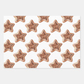 Gingerbrot Man Star Weihnachten Geschenkpapier Set (Vorderseite 2)