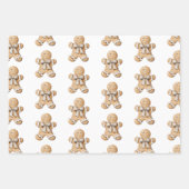 Gingerbrot Man Star Weihnachten Geschenkpapier Set (Vorderseite)