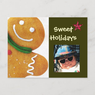 Gingerbrot Man Sweet Holidays Foto Postkarte
