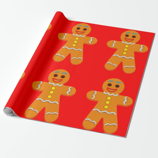 Gingerbrot Man Wrapping Paper Geschenkpapier (Ungerollt)
