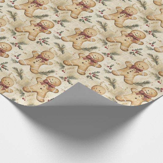 Gingerbrot Man Wrapping Paper Geschenkpapier (Ecke)