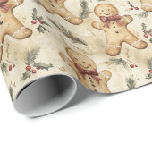 Gingerbrot Man Wrapping Paper Geschenkpapier (Rolleneckpunkt)
