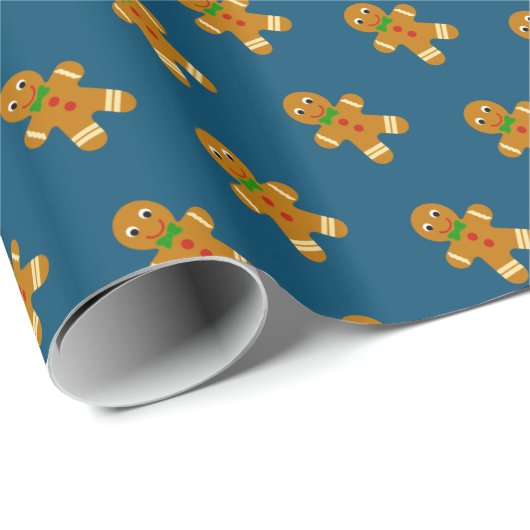 Gingerbrot Man Wrapping Paper Geschenkpapier (Rolleneckpunkt)
