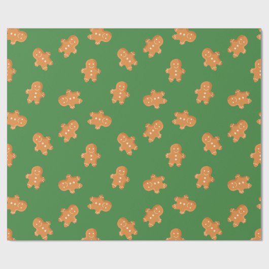 Gingerbrot man Xmas Packpapier grün (Flach)