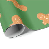 Gingerbrot man Xmas Packpapier grün (Rolleneckpunkt)