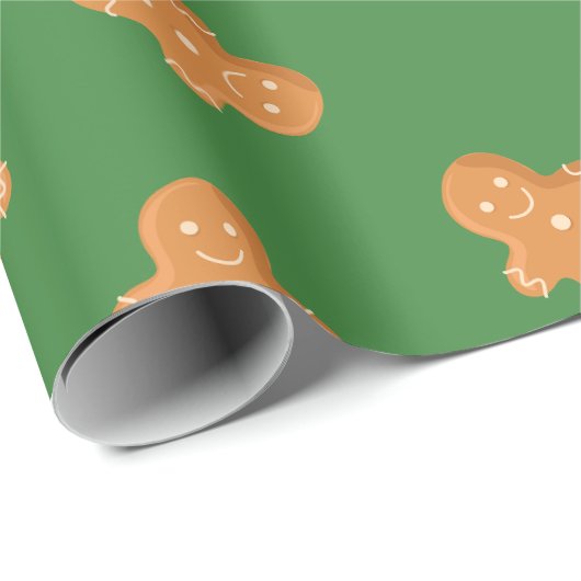 Gingerbrot man Xmas Packpapier grün (Rolleneckpunkt)