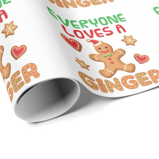 Gingerbrot Mann Alle Lieben einen Ingwer Geschenkpapier (Rolleneckpunkt)