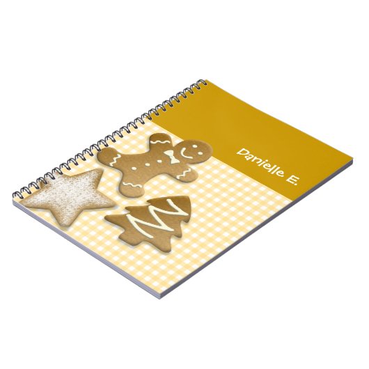 Gingerbrot Mann Cookie Braun Ferienküche Notizblock (Linke Seite)