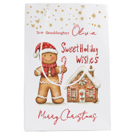 Gingerbrot Mann Haus Grandtochter Weihnachten Mittlere Geschenktüte