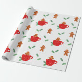 Gingerbrot Mann Kaffee Weihnachtswrapping Papier Geschenkpapier (Ungerollt)
