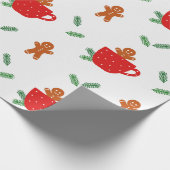 Gingerbrot Mann Kaffee Weihnachtswrapping Papier Geschenkpapier (Ecke)