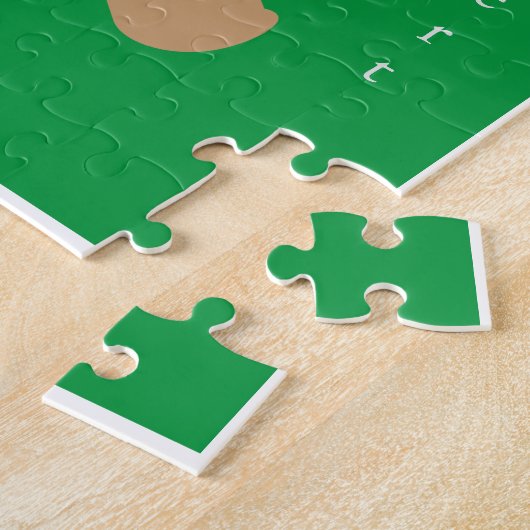 Gingerbrot Mann mit vertikalem Individuelle Name J Puzzle (Seite)