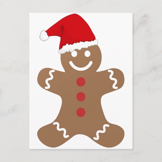 Gingerbrot Mann Postkarte Santa Reideer Schlitten (Vorderseite)