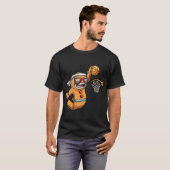 Gingerbrot Mann spielen Basketball Weihnachten Wei T-Shirt (Vorne ganz)