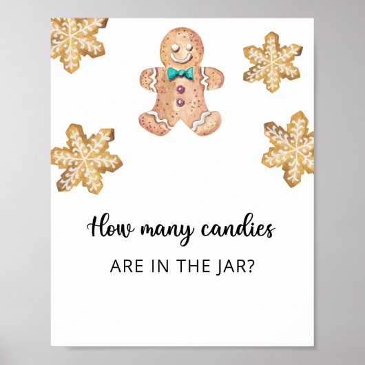 Gingerbrot Mann - Stellen Sie sich vor, wie viele Poster (Vorne)