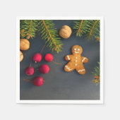 Gingerbrot Mann Weihnachten Serviette (Vorderseite)