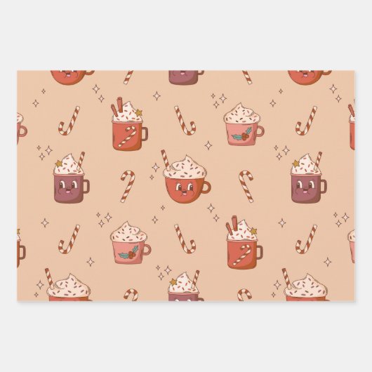 Gingerbrot Mann Weihnachts-Set von 3 Geschenkpapier Set (Vorderseite 2)