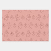 Gingerbrot Mann Weihnachts-Set von 3 Geschenkpapier Set (Vorderseite)