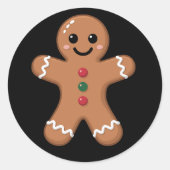 Gingerbrot Mann Weihnachtskeks Backurlaub Runder Aufkleber (Vorderseite)