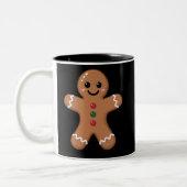 Gingerbrot Mann Weihnachtskeks Backurlaub Zweifarbige Tasse (Links)