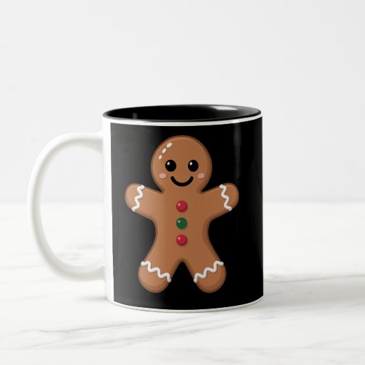 Gingerbrot Mann Weihnachtskeks Backurlaub Zweifarbige Tasse (Links)