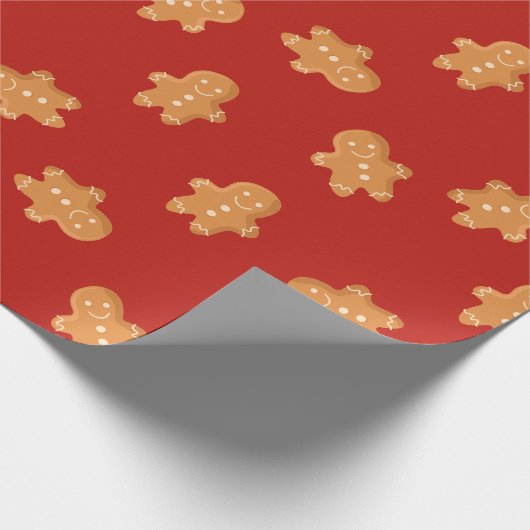 Gingerbrot Mann Xmas Packpapier rot (Ecke)