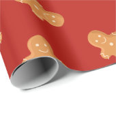 Gingerbrot Mann Xmas Packpapier rot (Rolleneckpunkt)