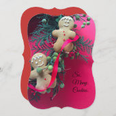 Gingerbrot-Männer-Kekswap Einladung (Vorne/Hinten)