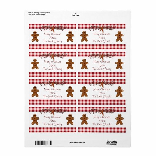 Gingerbrot-Männer-Label (Vorne)