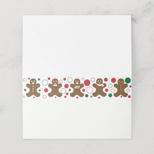 Gingerbrot Männer Platzkarte (Außenseite Aufgefaltet)