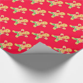 Gingerbrot Männer Rote Weihnachtsbake Muster Geschenkpapier (Ecke)