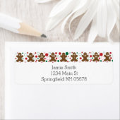 Gingerbrot Männer Rücksendeadressen-Aufkleber (Insitu)