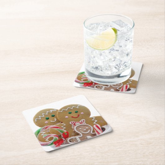 Gingerbrot Männer Weihnachten Rechteckiger Pappuntersetzer (Vor Ort)