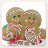 Gingerbrot Männer Weihnachten Rechteckiger Pappuntersetzer (Vorderseite)