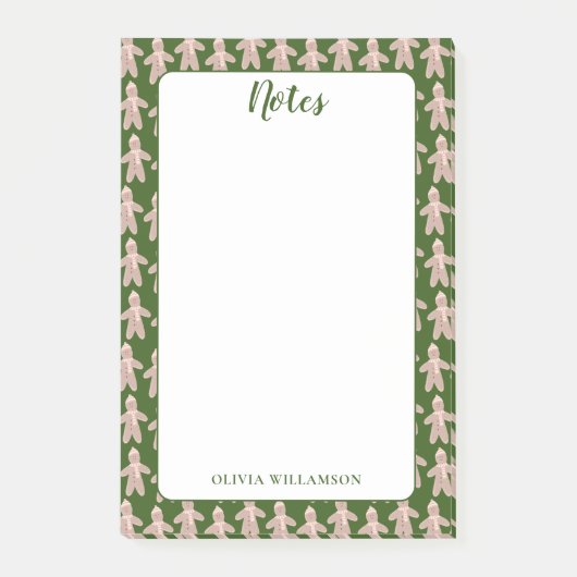 Gingerbrot Männer Weihnachten Winterurlaub Post-it Klebezettel (Vorderseite)