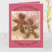 Gingerbrot Männer Weihnachtsgrüße Karte (Gelbe Blume)