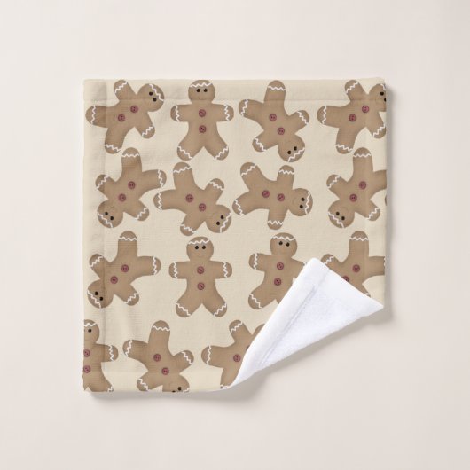 Gingerbrot Männer Weihnachtshandtuch Set (Waschlappen)