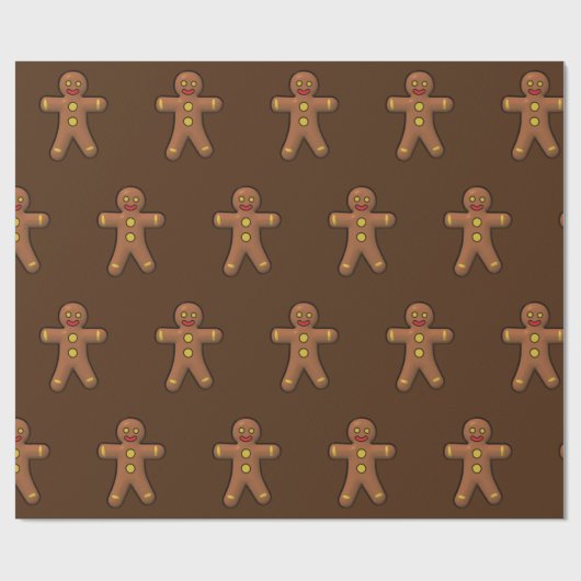 Gingerbrot Men Cookie Pattern Geschenkpapier (Flach)
