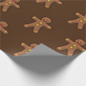 Gingerbrot Men Cookie Pattern Geschenkpapier (Ecke)