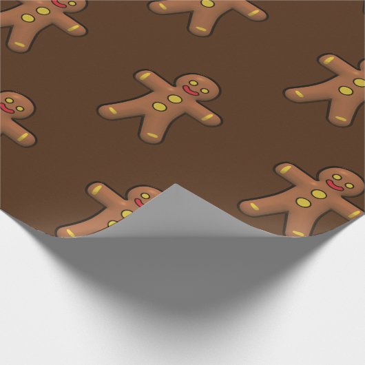 Gingerbrot Men Cookie Pattern Geschenkpapier (Ecke)