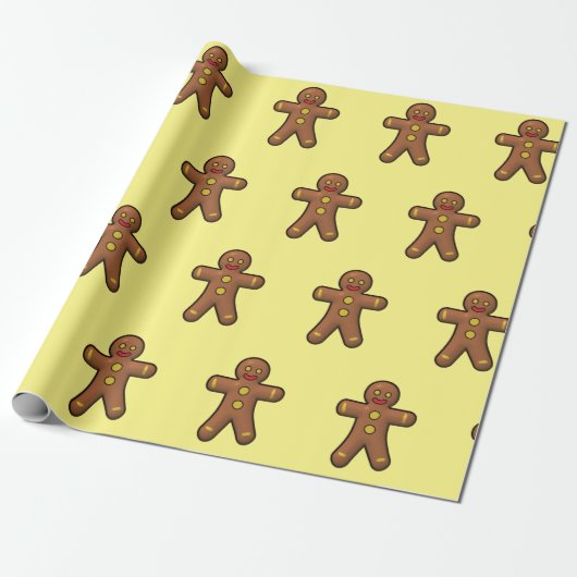 Gingerbrot Men Cookies Muster Geschenkpapier (Ungerollt)