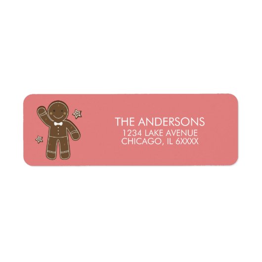 Gingerbrot Men Holiday Address Label (Vorne)