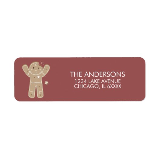 Gingerbrot Men Holiday Address Label (Vorne)