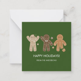Gingerbrot Men Holiday Mini Note Card Mitteilungskarte