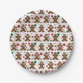 Gingerbrot Men Holiday Pattern Pappteller (Vorderseite)