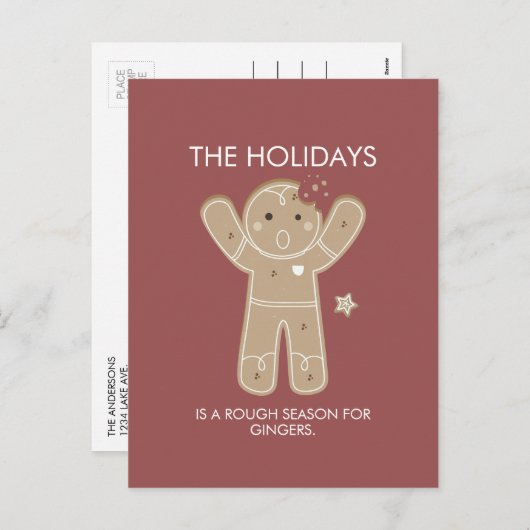 Gingerbrot Men Holiday Postkarte (Vorne/Hinten)