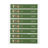 Gingerbrot Men Holiday Wraparound Address Label (Bogen)