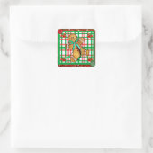 Gingerbrot Men Patch Weihnachtskleber Quadratischer Aufkleber (Tasche)