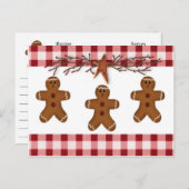 Gingerbrot Men Rezpe Karte (Vorne/Hinten)