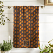 Gingerbrot Men Scandinavian Monogram Christmas Geschirrtuch